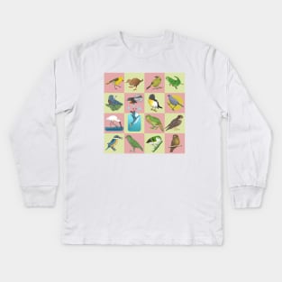 NZ BIRD PATTERN Kids Long Sleeve T-Shirt